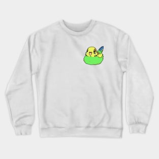 Fat budgie - green Crewneck Sweatshirt